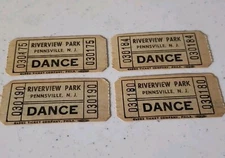 4 Lot Early Vtg Riverview Park Amusement Dance Cruises Tickets Pennsville NJ 