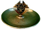 Knights of Columbus Ashtray-Crest of K Of C Shown-Chrome-Made in USA — photo 2