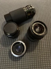 Lot Of Camera Lenses-Canon-Quantaray Pentax Plus 2 More
