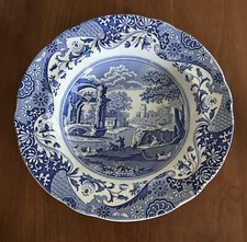 Spode Italian Blue, 8.5  Pasta Bowl w/ 1  Lip, Microwave Safe