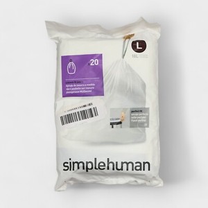 SimpleHuman Code L Custom Fit Drawstring Trash Bags 18L 20 Count