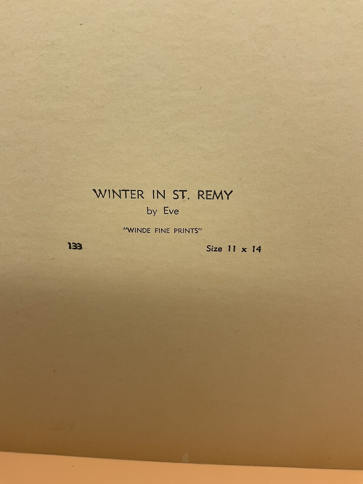 Winter Remy Winter In St Remy By Eve Art Winde Fine Prints #133 Size 11x14 | eBay