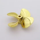 Metal Propeller 4-Blades 4mm Shaft 55mm 60mm Prop fr RC Boat Fishing Boat Marine