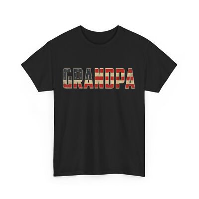 Grandpa Bold American Flag Shirt, Father s Day Grandpa Patriotic T-Shirt