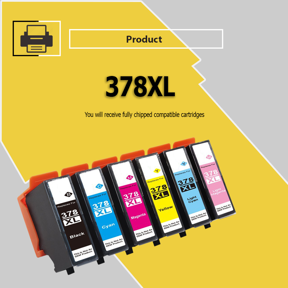 6 INK 378 XL FIT FOR EPSON XP8700 XP8600 XP8500 XP8505 XP8605 HIGH