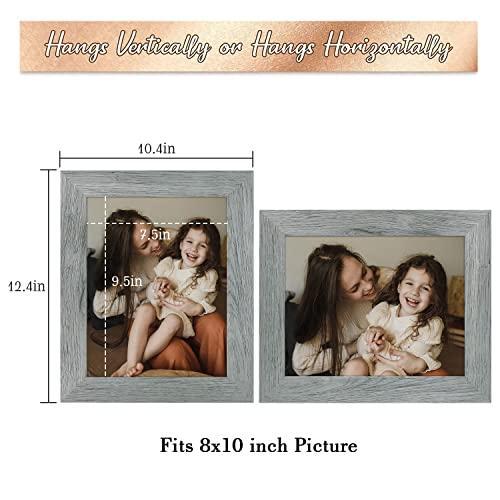 Frametory, 8x10 Photo Frame Grey Distressed Grain Style - Frames for 8 by 10 - Picture 4 of 8