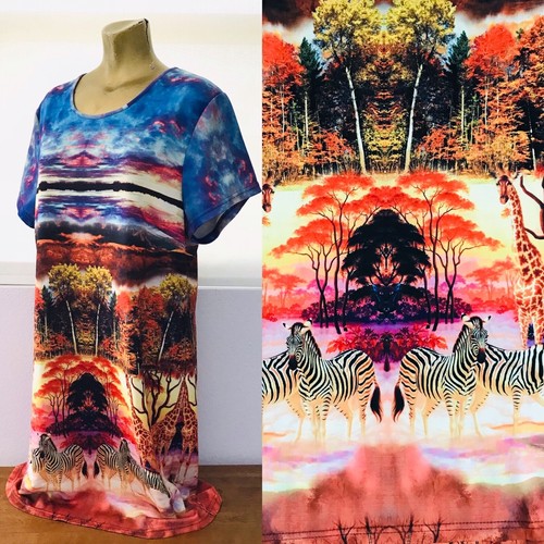 JUST LOVE einzigartiges SAFARI-Kleid mit Fotodruck in Übergröße Größe 3X - Bild 11 von 12