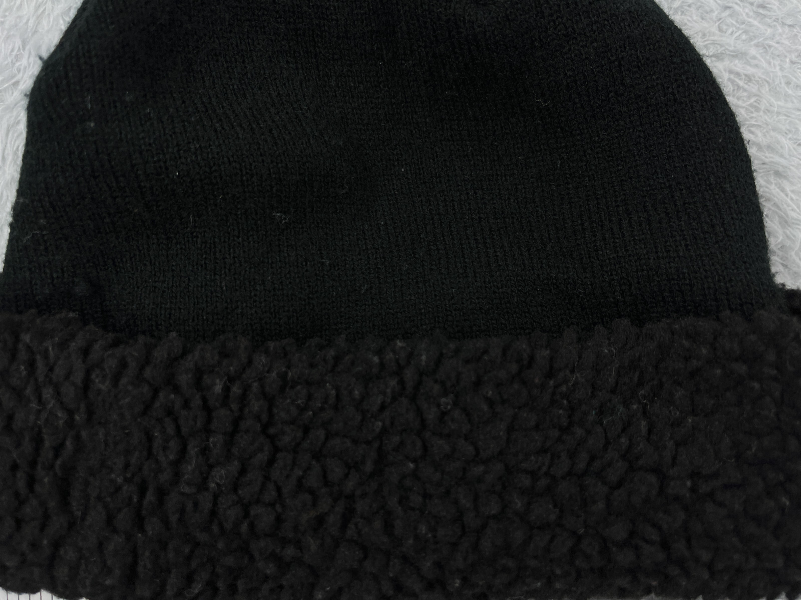 Rue21 Beanie Toque Womens Black Knit Acrylic Polyester Faux Fur Cuff Snow Ski