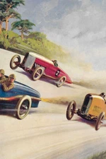 Vintage Racing Cars Sport Cars Race Car Model Picture Wall Decor - POSTER 20x30