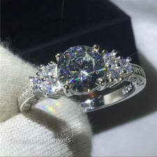 2.84CT Round Cut Lab-Created Diamond 14K White Gold Over Engagement Wedding Ring