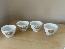 Rosanna King’s Road Gold White Crown Footed 4” Bowls Set Of 4