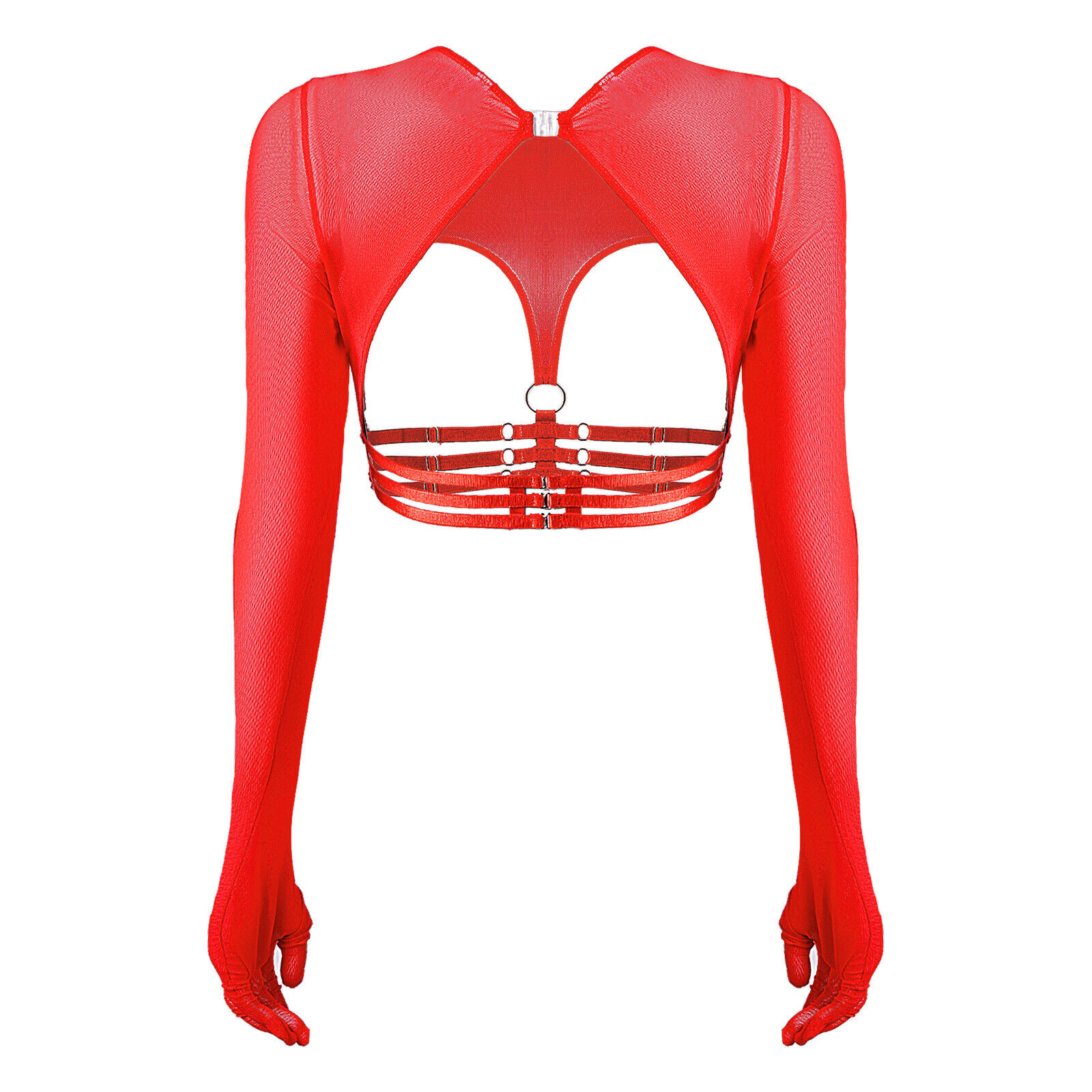 Women's Crop Tops Casual Blouse Long Sleeve Shrug Workout T-shirts Pool Outwear - Picture 75 of 75