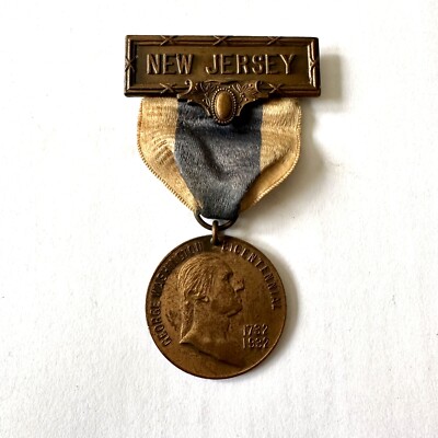 NJ 1932 George Washington Bicentennial Birthplace Wakefield VA Badge Pin Medal