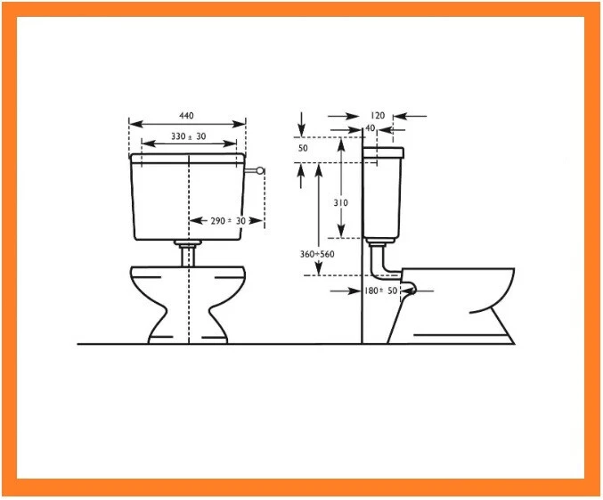 Cassetta scarico wc esterna a zaino per bagno water monotasto 9 litri risciacquo - Immagine 3 di 3