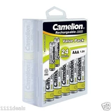 Camelion AAA Ni-CD 300mAh 1.2V Rechargeable Solar Battery 24 Pack