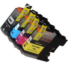 4 Pack Ink LC107 BK XXL LC105 Ink For Bro MFC-J4310DW, MFC-J4410DW with CHIP