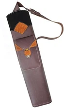 NEW TRADITIONAL  BROWN MILD LEATHER BACK ARROW QUIVER  ARCHERY PRODUCTS AQ-150