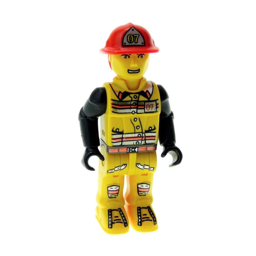 1X Lego Figure 4 Juniors Jack Stone Fireman Yellow Red #07 JS007