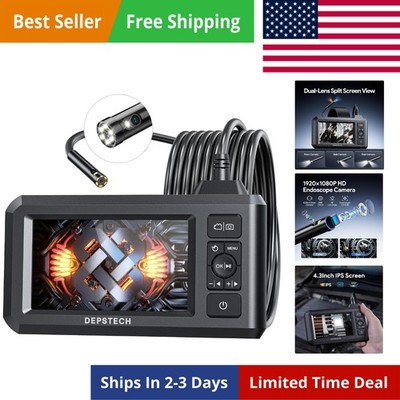 Dual Lens Industrial Endoscope, 1080P Digital Borescope Inspection Camera, 7....