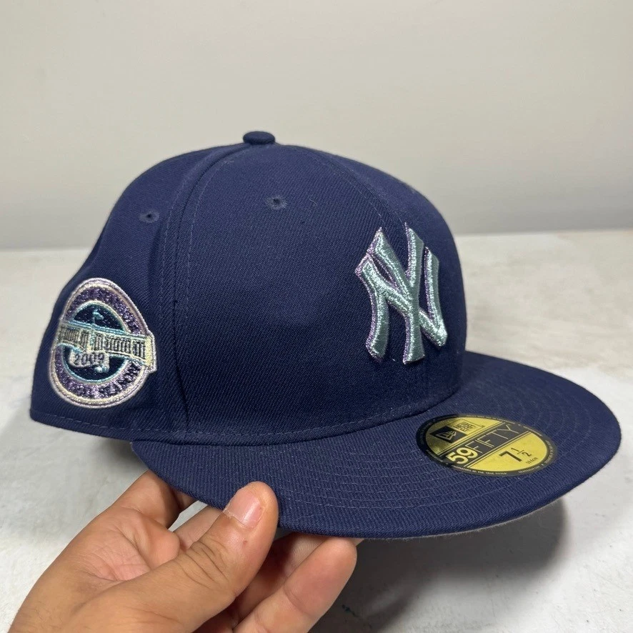 New York Yankees Hat 7 1/2 New Era 59FIFTY Navy 2009 Stadium Patch