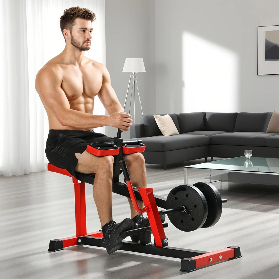 Seated Calf Raise Machine Home Gym Strength Training Equipment, Red - Image 2 of 4