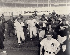 DON LARSEN SIGNED 16X20 PERFECT GAME JSA COA W/ WS PG INSC RARE IMAGE