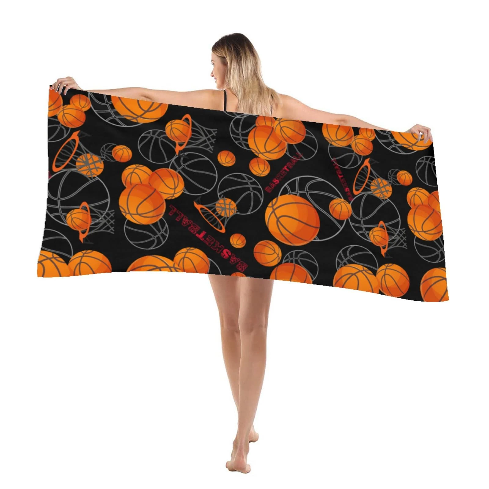 Basketball Beach Towel Oversized Microfiber Quick Dry Bath Towels Gift Thick ...