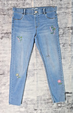 Wonder Nation Girls Leggings Jeans Flower Pattern Size xl 14-16 B0076