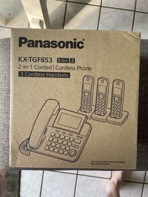 NIB! Panasonic KX-TGF853S2 DECT 6.0 Expandable Corded/Cordless