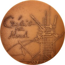 [#407533] Francja, Medal, Crédit du Nord by Mathieu, Biznes i przemysł, 1977, Ma