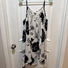 Dressfo Women’s Dress Sleeveless Size XXL Black/White Layered Spaghetti Straps
