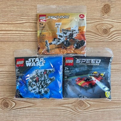3pk LEGO: Mars Rover Perseverance, Star Wars Millennium Falcon, Ferrari Hypercar