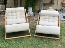 2x Vintage IKEA Kon Tiki Liegestühle/Sessel, G. Lundgren, Kiefer