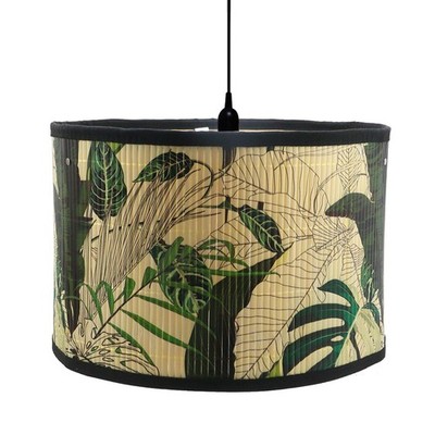 Crapyt Round Decorative Shades Table Lamp, 11.81''×7.87'' Bamboo Shade