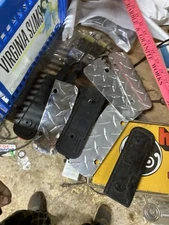 VTG NOS Deflecta-Shield Pickup Mud Flaps Splash Guard End Caps Aluminum Lot