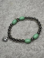 Paparazzi Children's Stretch Bracelet Earring Set; Green