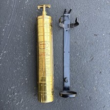 Vintage  BUFFALO  Better-Built  Brass Fire Extinguisher With Mounting Bracket ￼