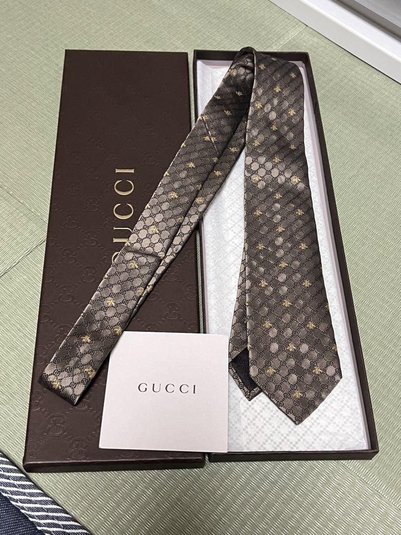 Gg Logo Bee Embroidery Gucci Tie Gold | eBay Gg Logo Bee Embroidery Gucci Tie Gold | eBay