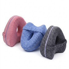 Memory Foam Leg Pillow Ergonomic Knee Support Cushion Side Sleepers Strap Cover
