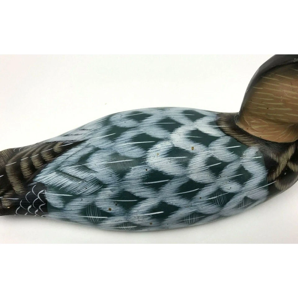 Vintage Hand Carved Painted Duck Wooden Decoy Peoples Republic of China Mallard - Image 3 of 4