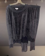 Secret Treasures 2 Piece Sleepwear Pajamas Lounge Set Dark Gray Super Soft