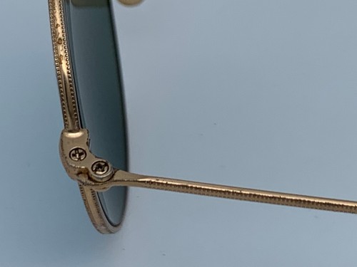 Ray-Ban RB3447 Round Metal Sonnenbrille, goldenes Gestell, klassische blaue Gläser, 50... - Bild 9 von 12