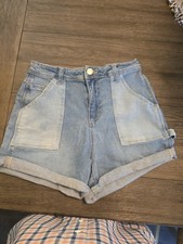 Ban-Jara Shorts Womens 7/27 Blue Roll Cuff Distressed Denim /free L Judy Blue