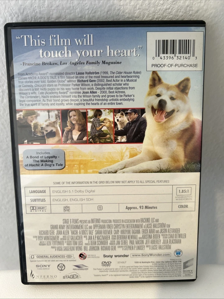 Hachi: A Dog's Tale (DVD, 2009)-03 Foto 2 de 3