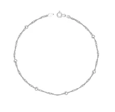 Real 925 Sterling Silver Disco Chain Anklets for Women Teen Cyber Monday