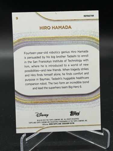2025 Topps Disney Chrome Hiro Hamada refractor - Picture 2 of 2
