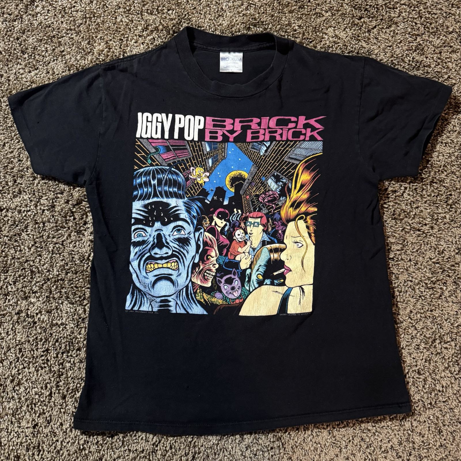 Vintage 1990 Iggy Pop brick by brick tour tshirt rock band tee | eBay