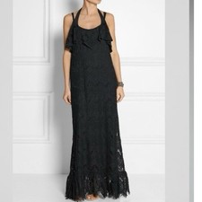 Melissa Odabash Black Lace Crochet Maxi Dress Small