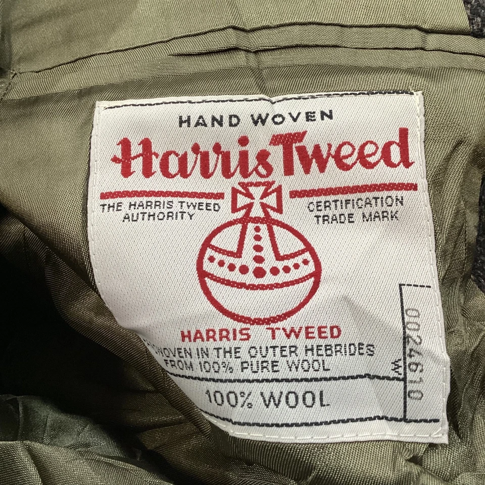 Blazer de lana Harris Tweed Woolrich abrigo deportivo vintage talla 42L años 80 espiga Foto 3 de 4