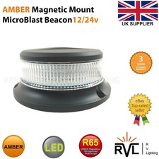 AMBER BEACON LED MAGNETIC  Flashing Warning Strobe Light lightbar R65 12v24v